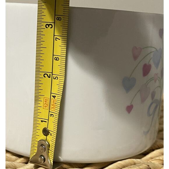 Vintage FTDA Vanity Jar Bouquet Of Hearts Porcelain Trinket Canister With Lid - Picture 10 of 10